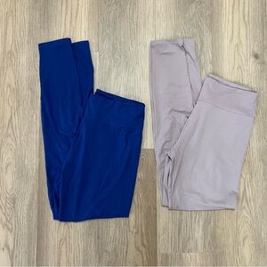 Satina Women’s One Size Legging Bundle Royal Blue & Lilac Gray